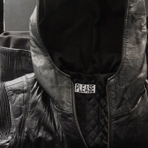 Please Leather Vest Italy Lined - Black XS-S IT40